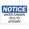 Signmission OSHA Notice, 5" Height, Water Cannon Pull To Activate Sign, 7" X 5", Landscape OS-NS-D-57-L-18970 - alternate 1